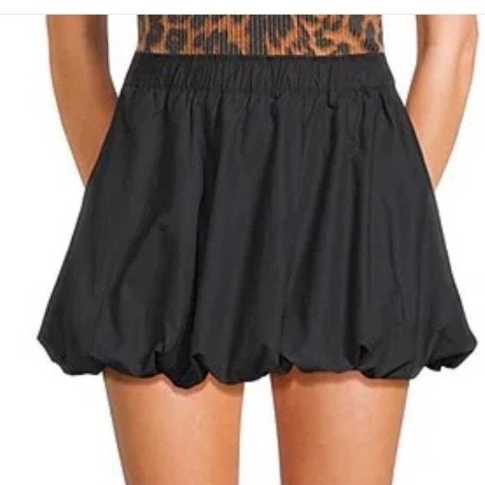 Things Between Bubble Hem Mini Skirt Elastic Waist Tencel Cotton Womens Small